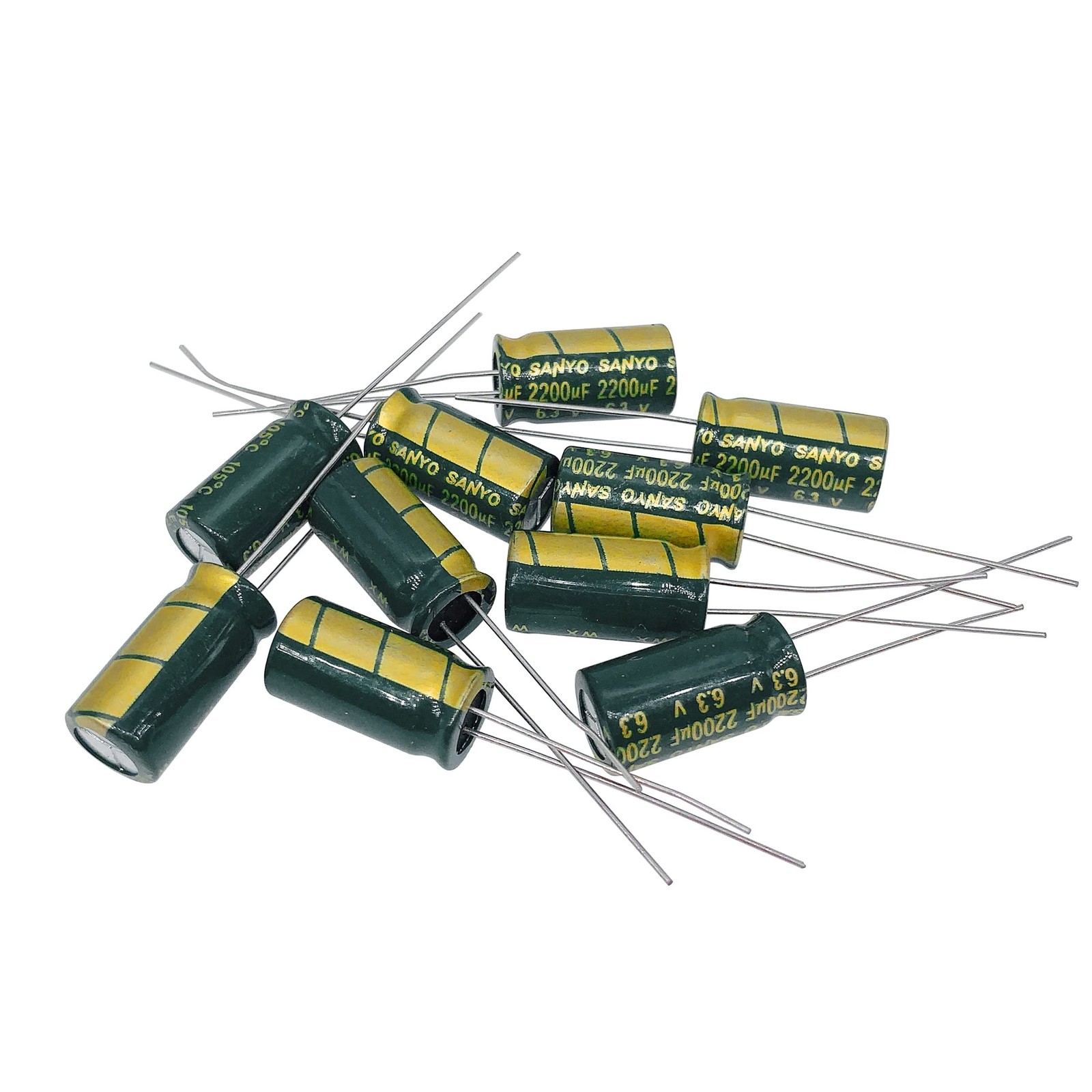 10psc 6.3V 2200UF Capacitor 8x16MM(0.31×0.63in) High Frequency Aluminum Elect…