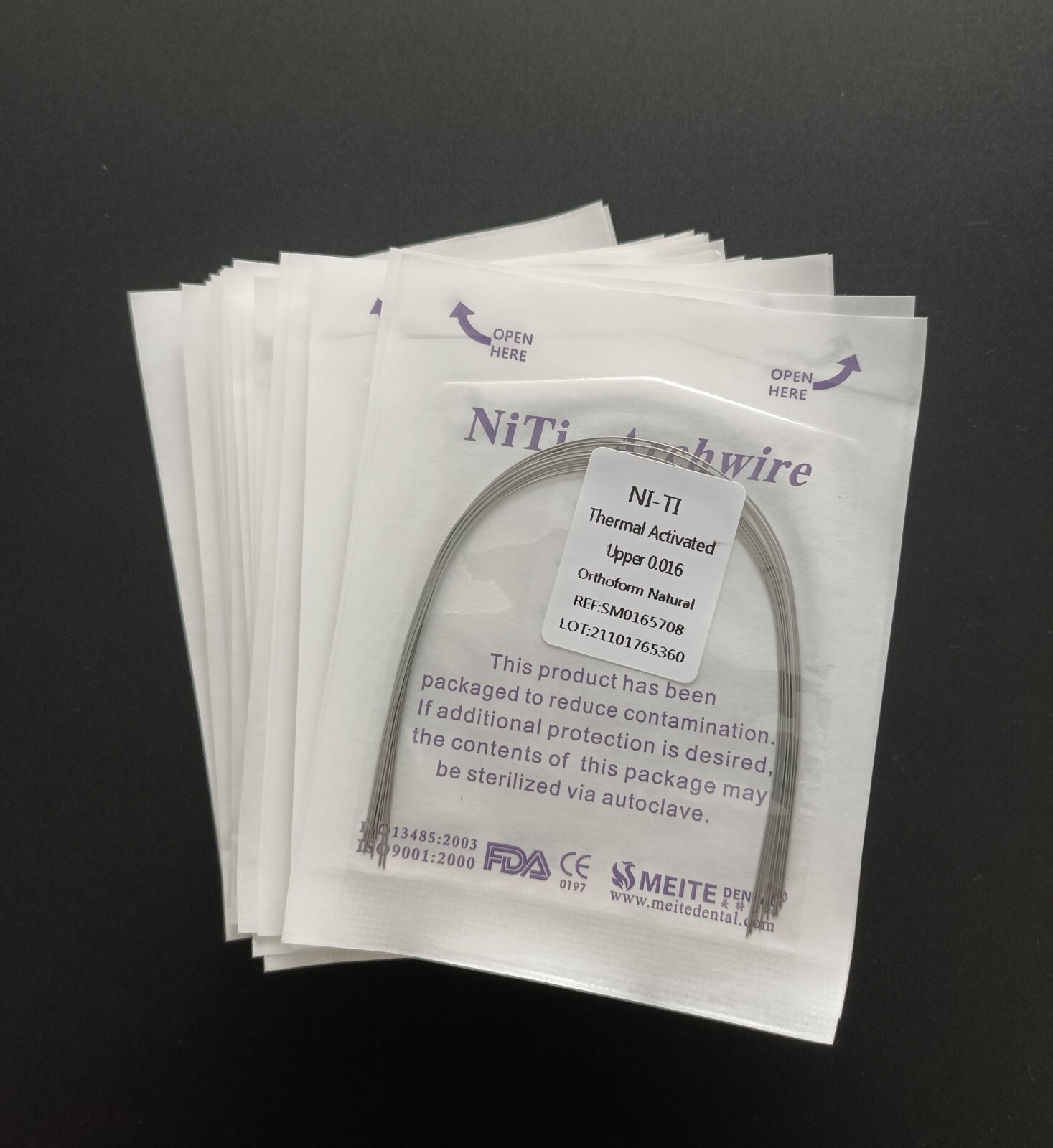 10Packs Dental Orthodontic Thermal Activated Niti Round Arch Wires Natural Form
