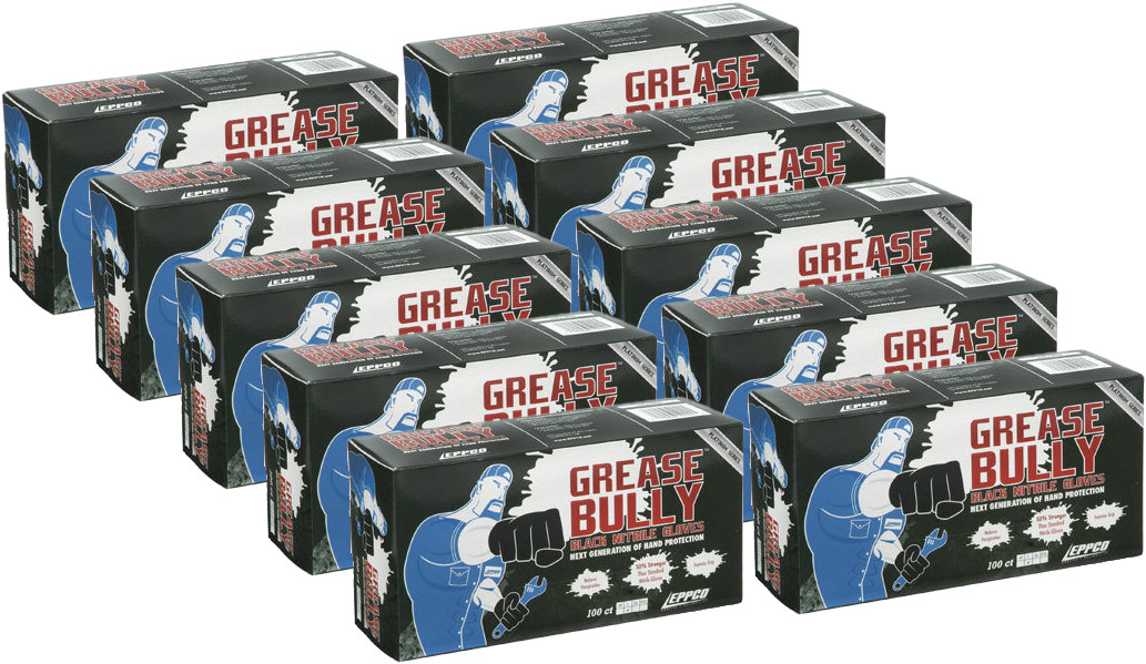 Grease Bully Nitrile Gloves – 6MIL – Black – 10 Boxes