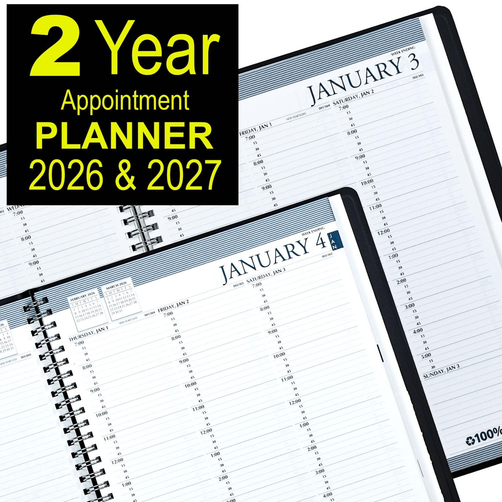 2026 & 2027 2720-02 HOD272002 House of Doolittle 2-Year Weekly Appointment Book