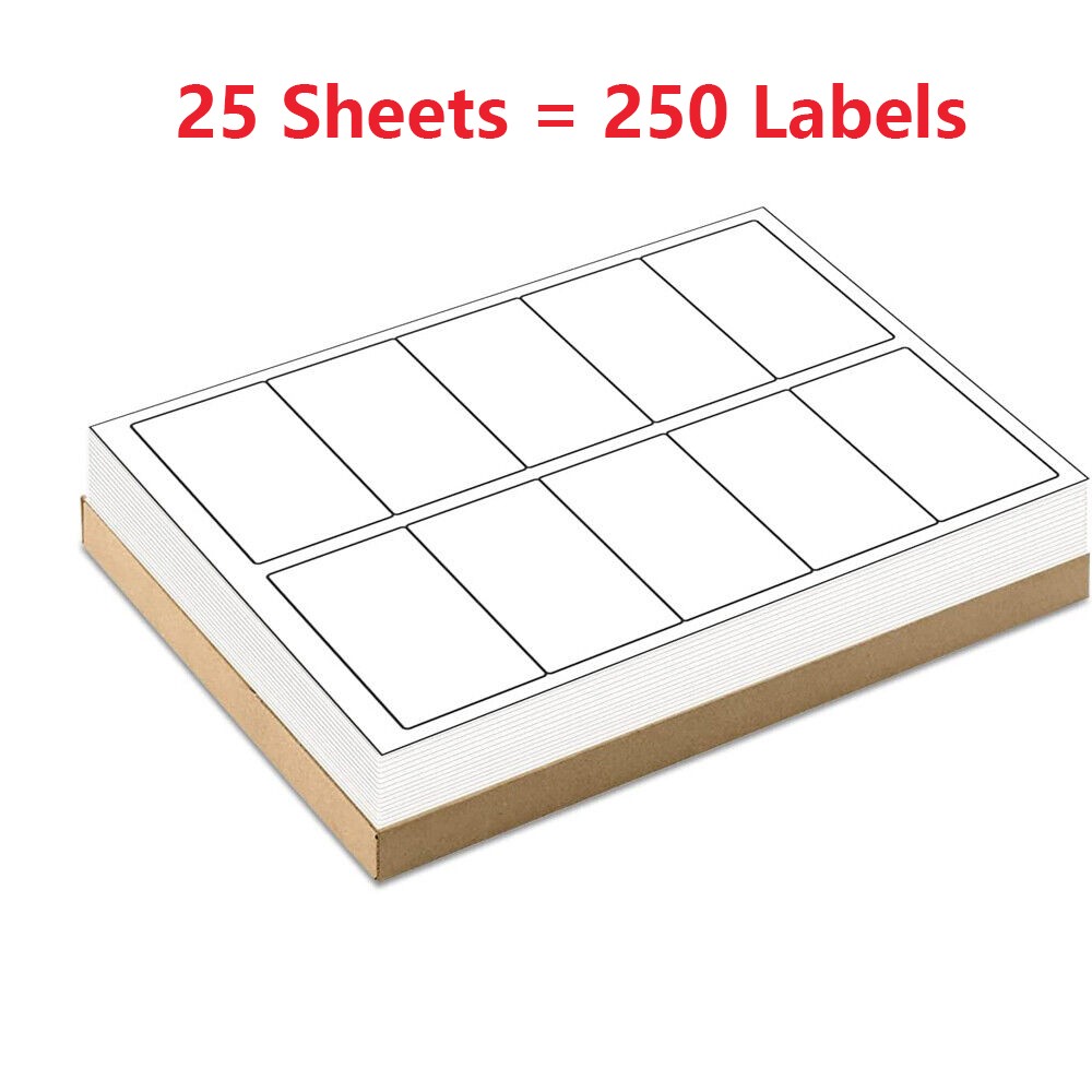 25-2000 Count Blank Address Shipping Labels 100 Sheets 2″x4″ 10-UP 10 Per Sheet