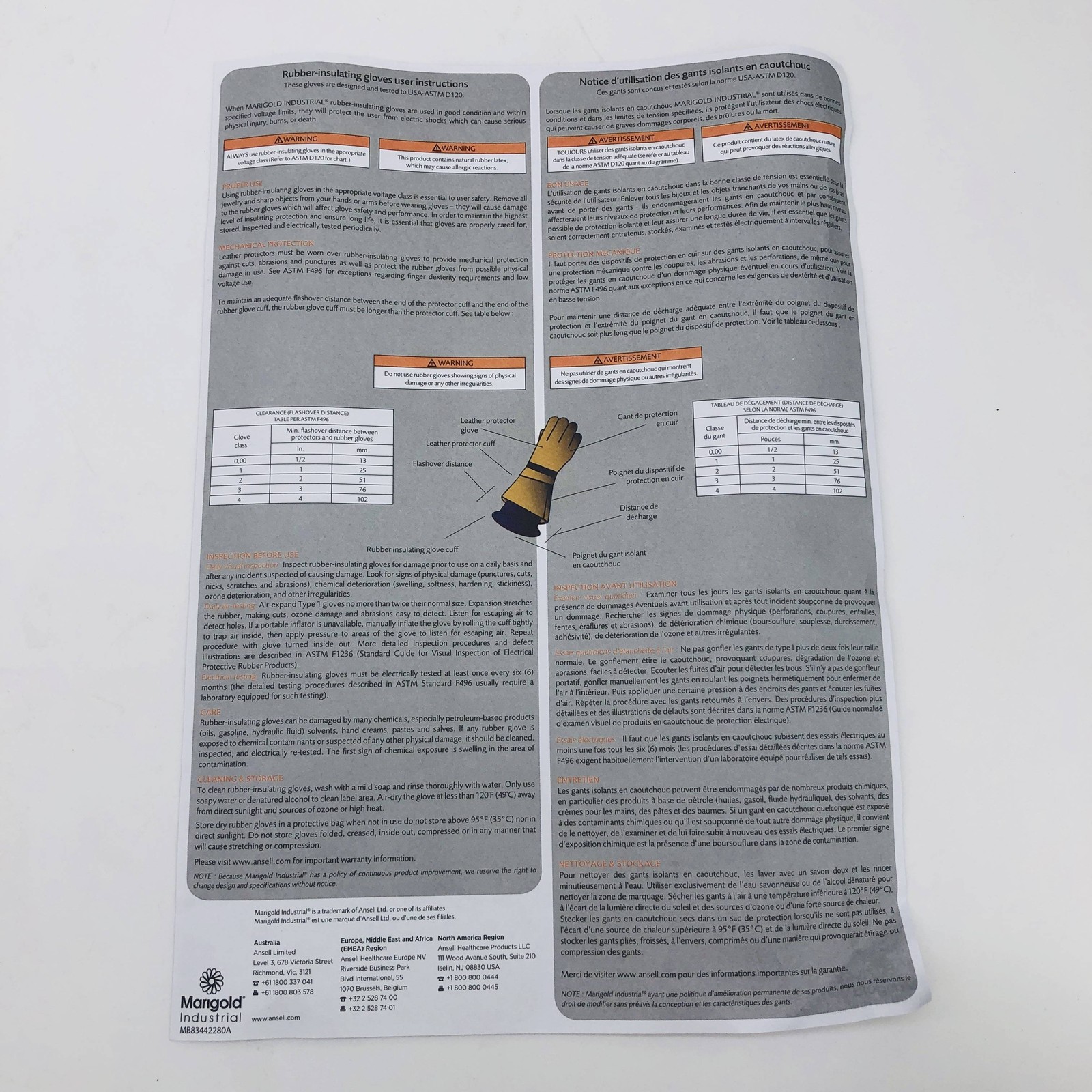 Marigold RIGCL011B/11.0 Electrical Insulating Gloves Rubber Sz 11 Class 0 11″