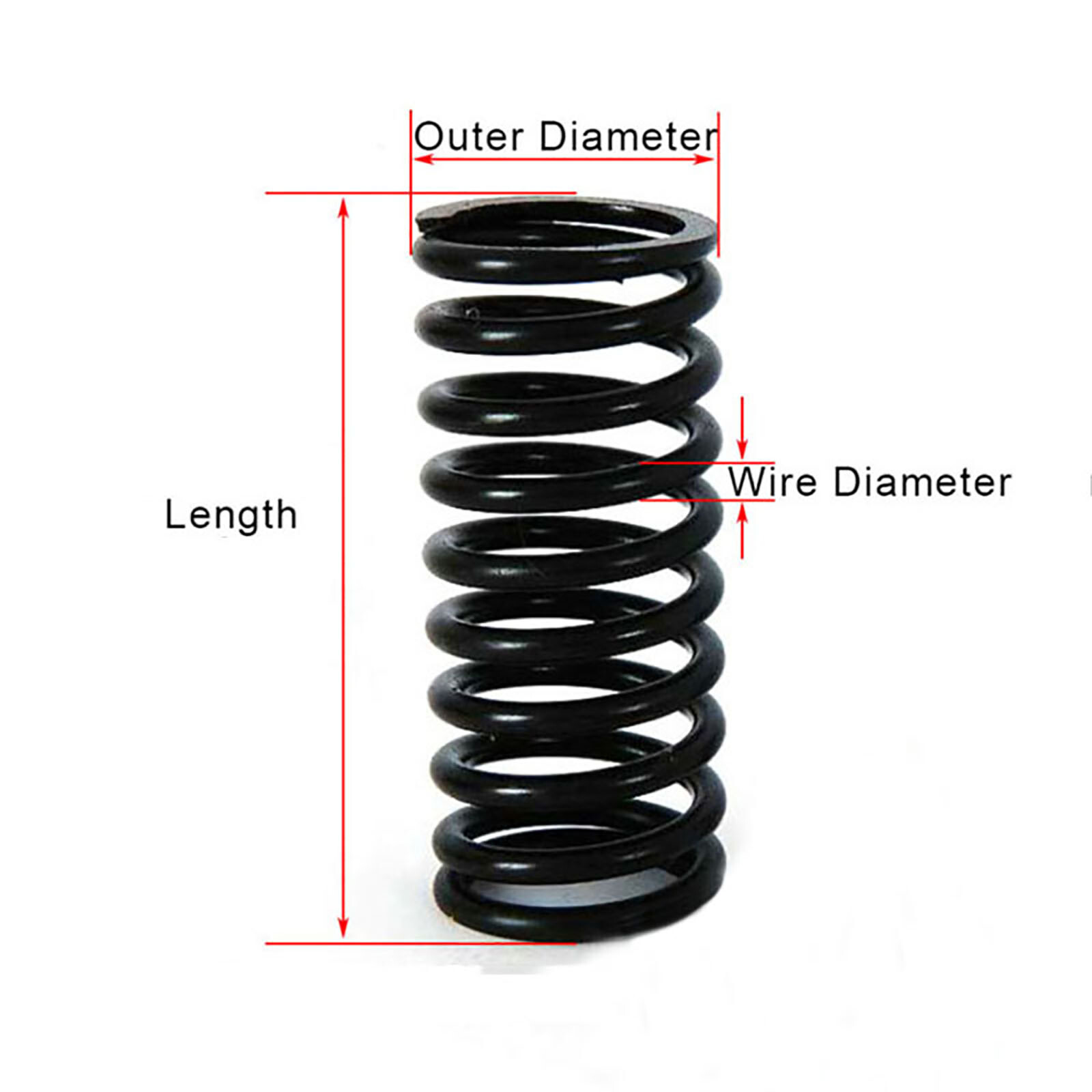 Black Compression Spring 0.3mm-6mm Wire Diameter 305mm Length Springs Steel