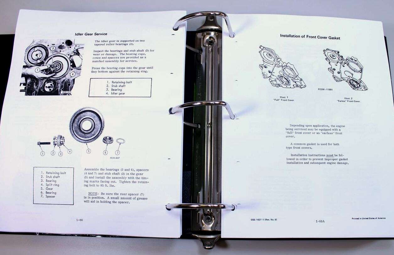 International 986 1086 1486 Tractor Service Parts Operators Manual Repair Set