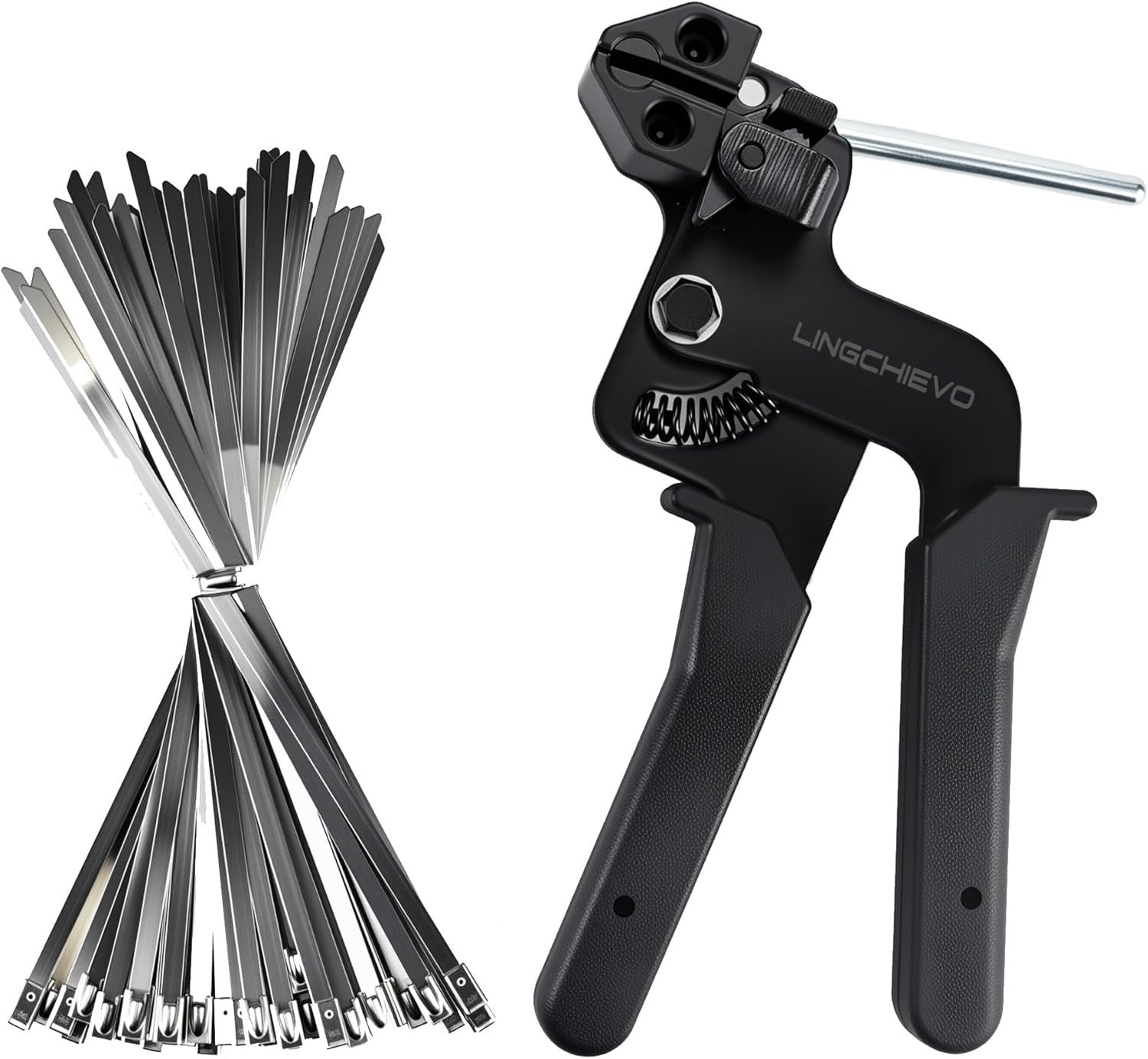 Heavy Duty Metal Zip Tie Gun Tool with 100 PCS 11.7 Stainless Steel Cable Ties