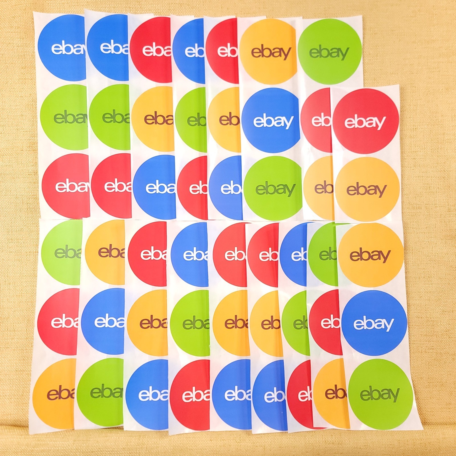 50 Pack 3″ ROUND EBAY STICKERS LABELS Red, Blue, Green and Orange