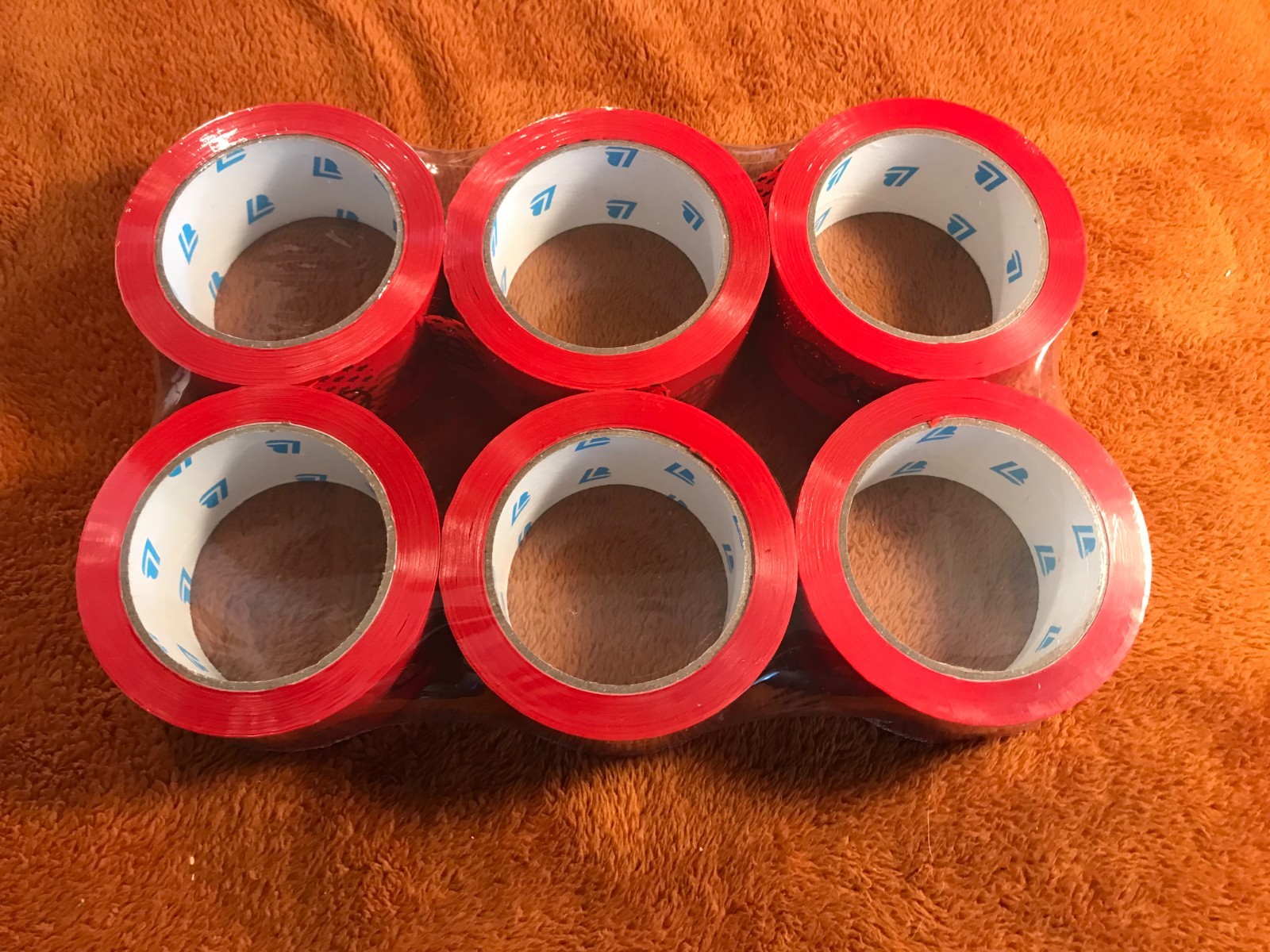 6 Rolls EBAY BRANDED Packaging Tape RED Logo 2″ x 75 yards NEW SEALED!