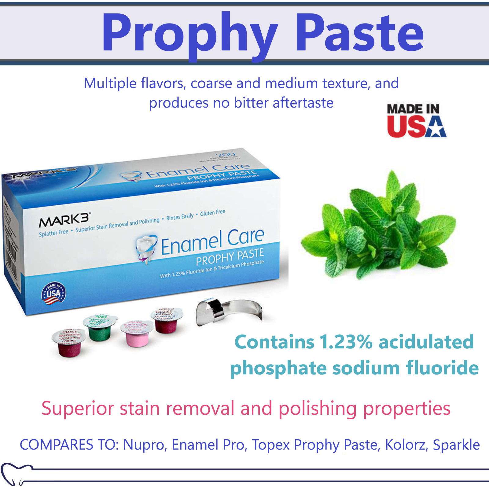 Dental Prophy Paste Up to 400 Prophylaxis Non Splatter Mark3 All types & Flavors