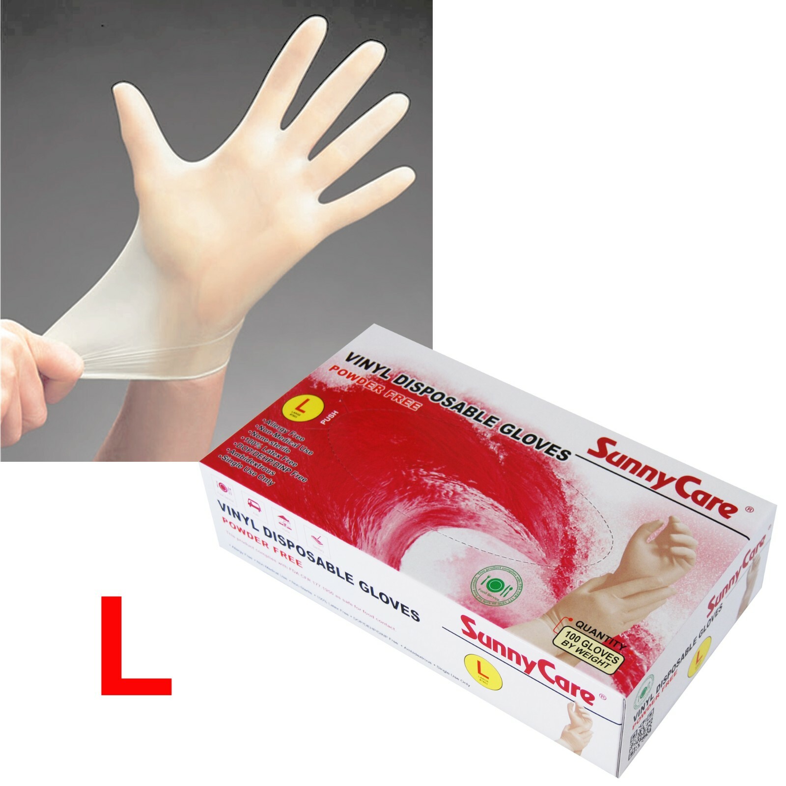 1000pcs Vinyl Gloves Powder Free (Latex Nitrile Free)🔥[DISCOUNTS] 🔥 Large