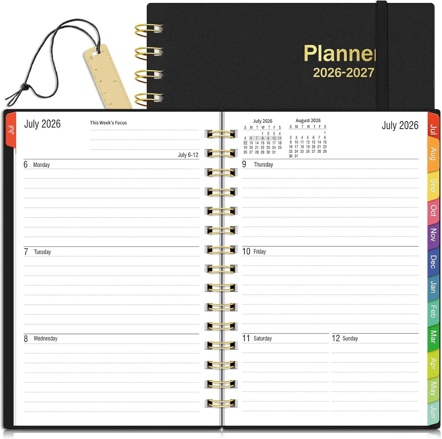 Daily Planner 2026-2027, 18 Month Planner with Tabs, July 2026 – December 2027 W