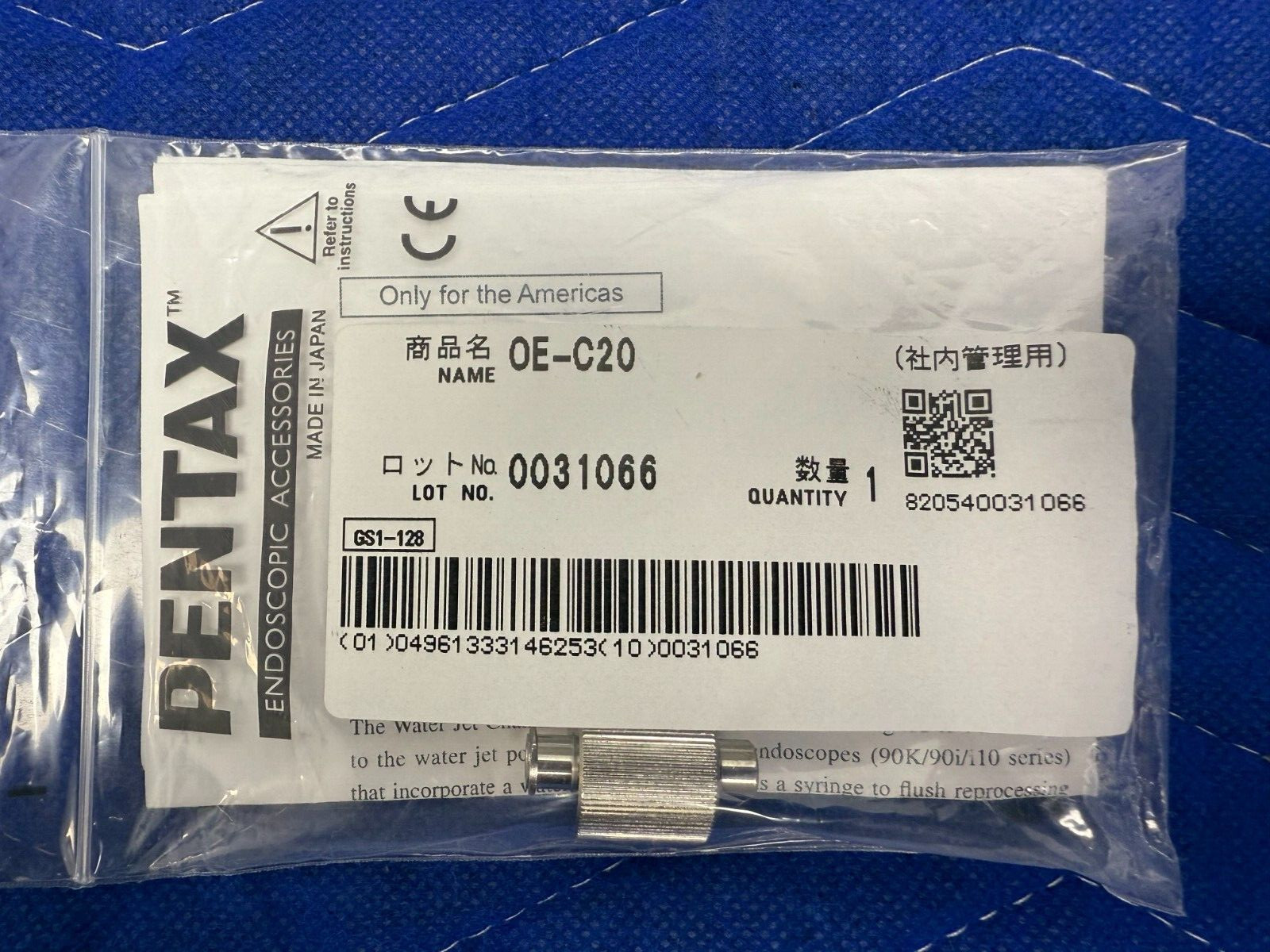 Pentax OE-C20 Water Jet Cleaning Channel Adapter, OEM/NEW