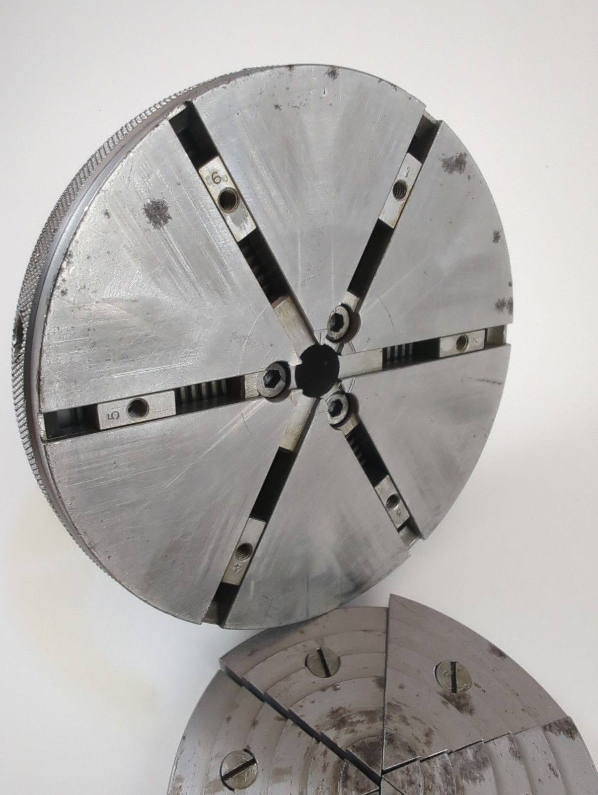 JF 100mm 4″ Swiss Made 6 Jaw Bezel Chuck W Schaublin W25 Arbor Watchmakers Lathe