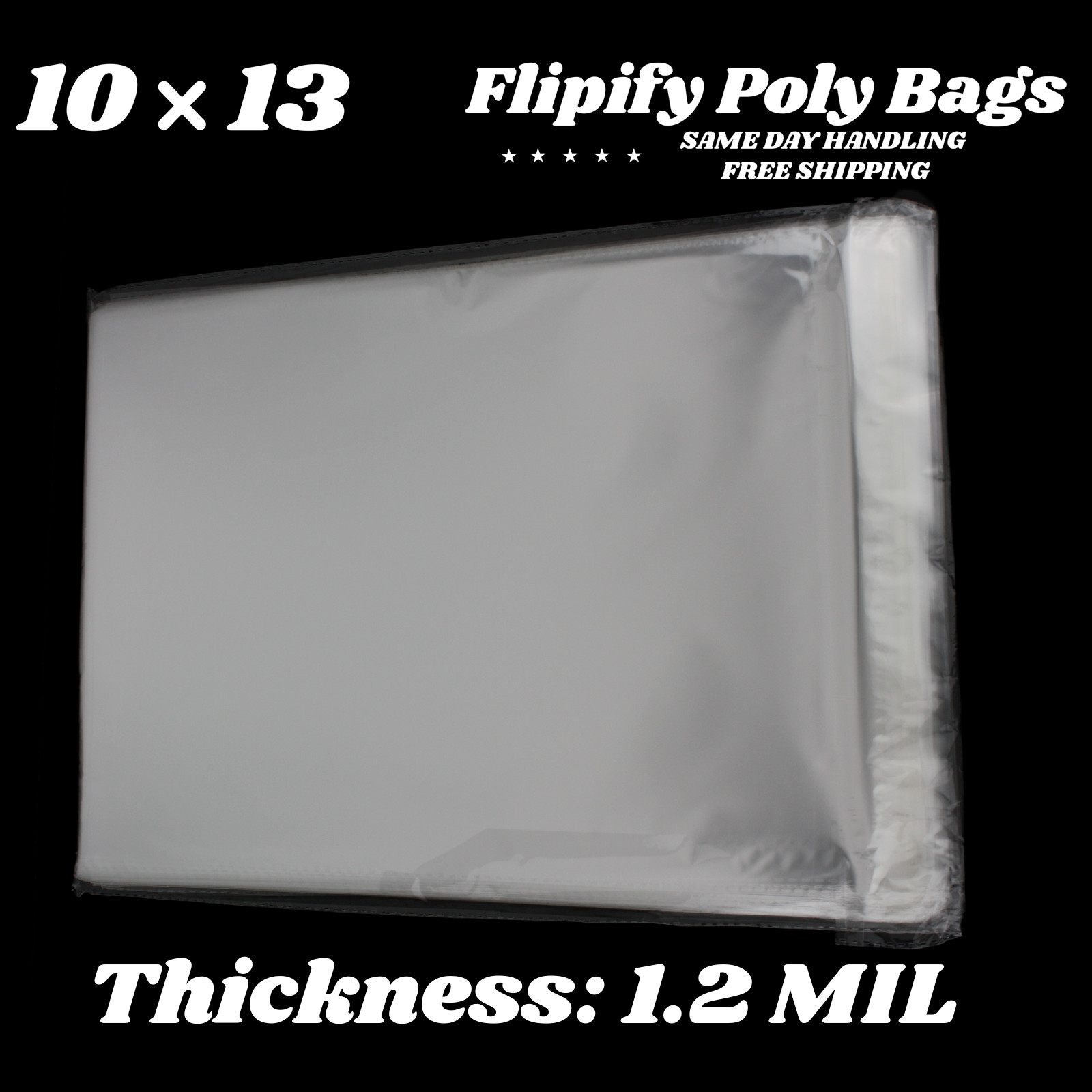 10×13 Clear Resealable T-Shirt/Apparel Self Seal Lip Tape Poly Plastic bags