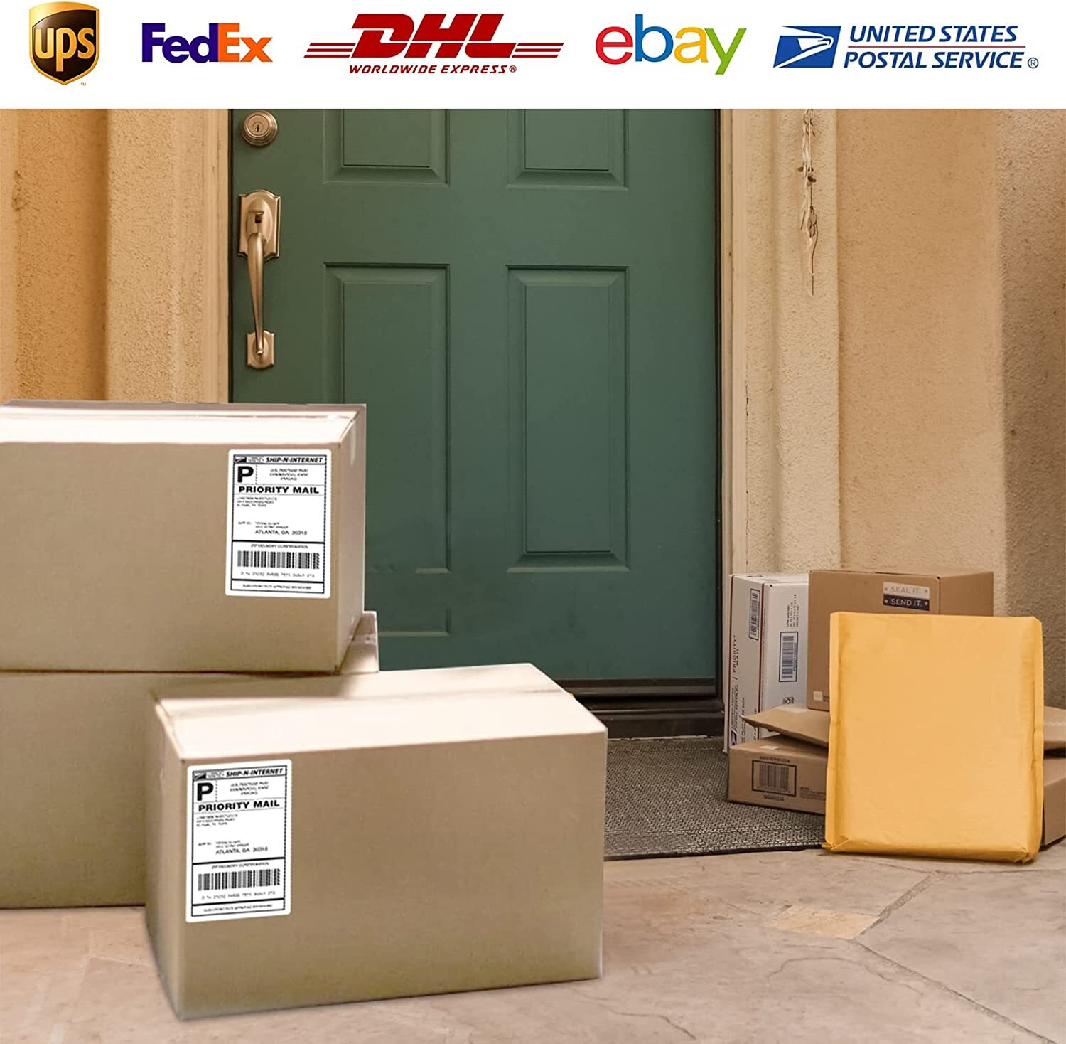 1000 Shipping Labels 8.5×5.5 Half Sheet Self Adhesive 2 Per Sheet Rounded Corner