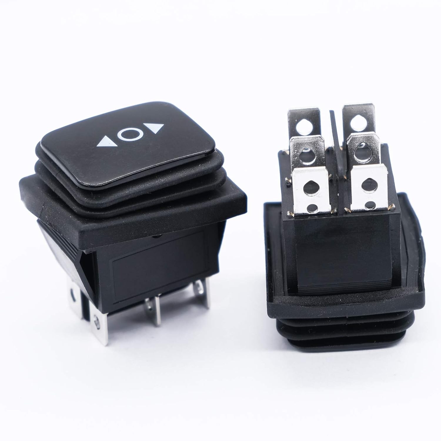 Mxuteuk 3Pcs Waterproof Momentary Rocker Switch (On)/Off/(On), DC 12V 10A Toggle
