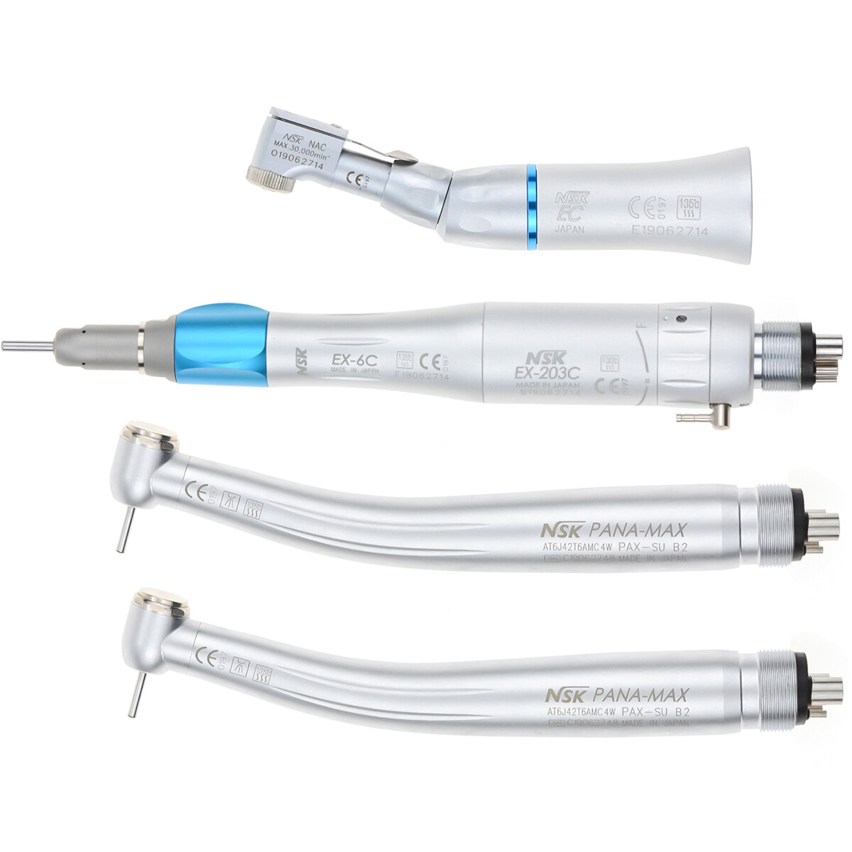 NSK Type Dental PANA MAX High Speed Handpieces Push Button+Low Speed EX203C 4/2H