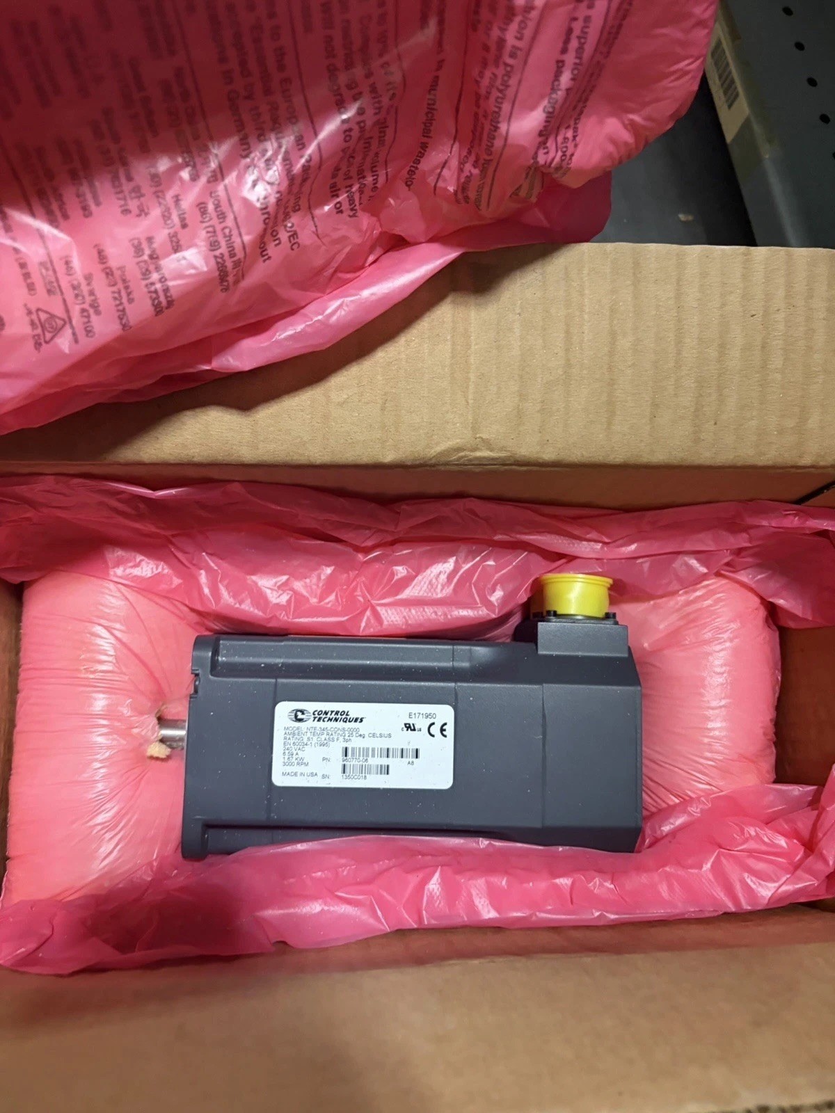 NEW Control Techniques NTE-345-CONS-0000 Motor 1.67kw
