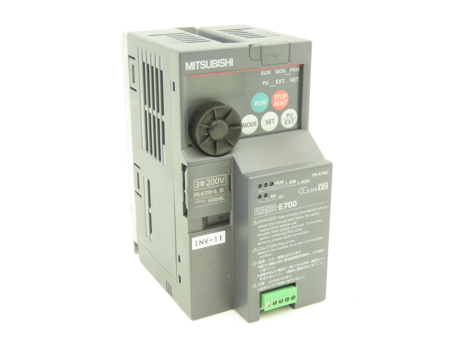 Mitsubishi FR-E720-0.2K AC Servo Drive 0.2kW 1/4Hp 200-240V 3Ph w/CC-Link Module