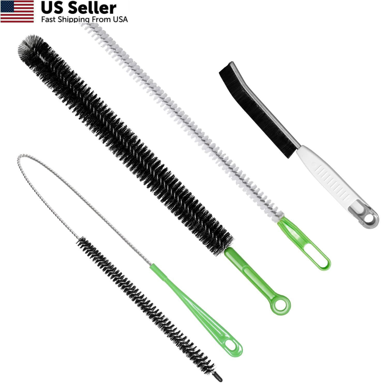 4pcs Flexible Cleaning Brush Set for Dryer Vents, Fridge Coils, HVAC Black