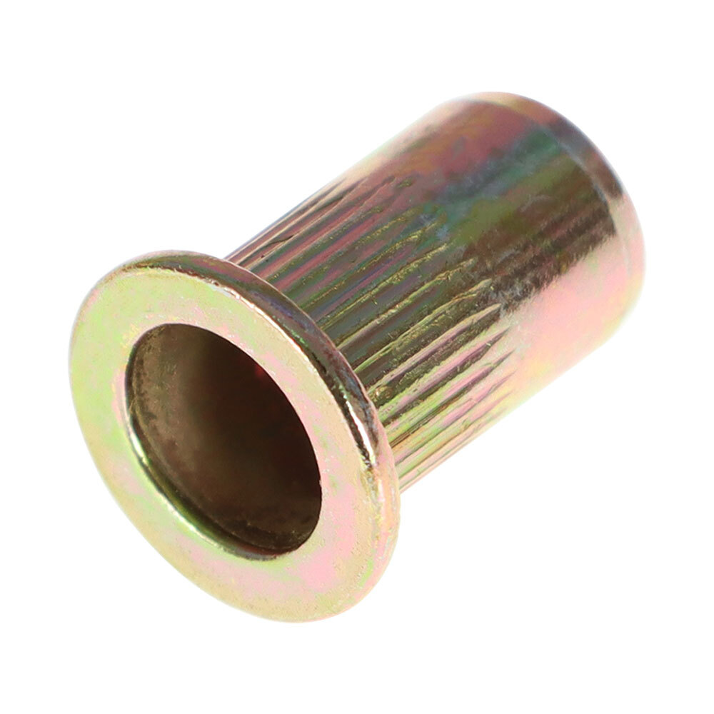 100 Pcs M6 Metric Carbon Steel Rivet Nut Flat Head Threaded Insert Nutsert US
