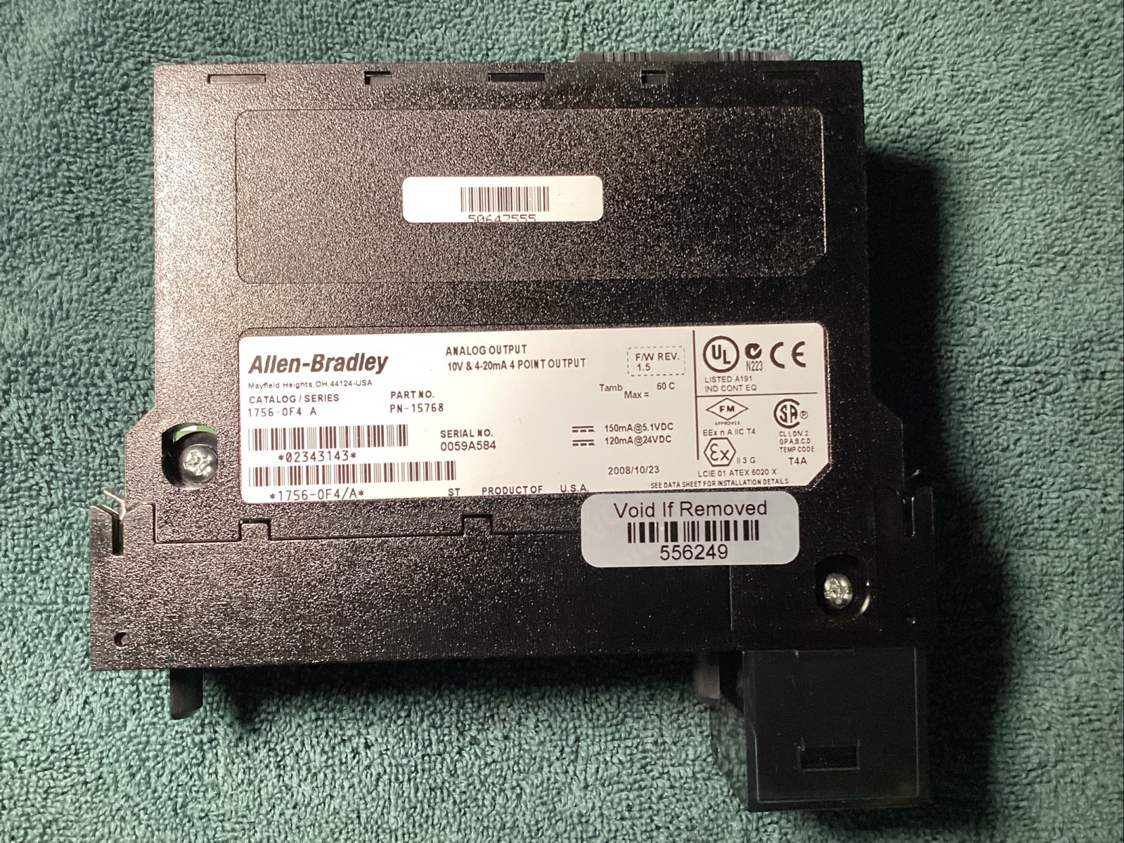 Allen Bradley 1756-OF4 /A ControlLogix Analog Output Module 4-Pt Current/Voltage