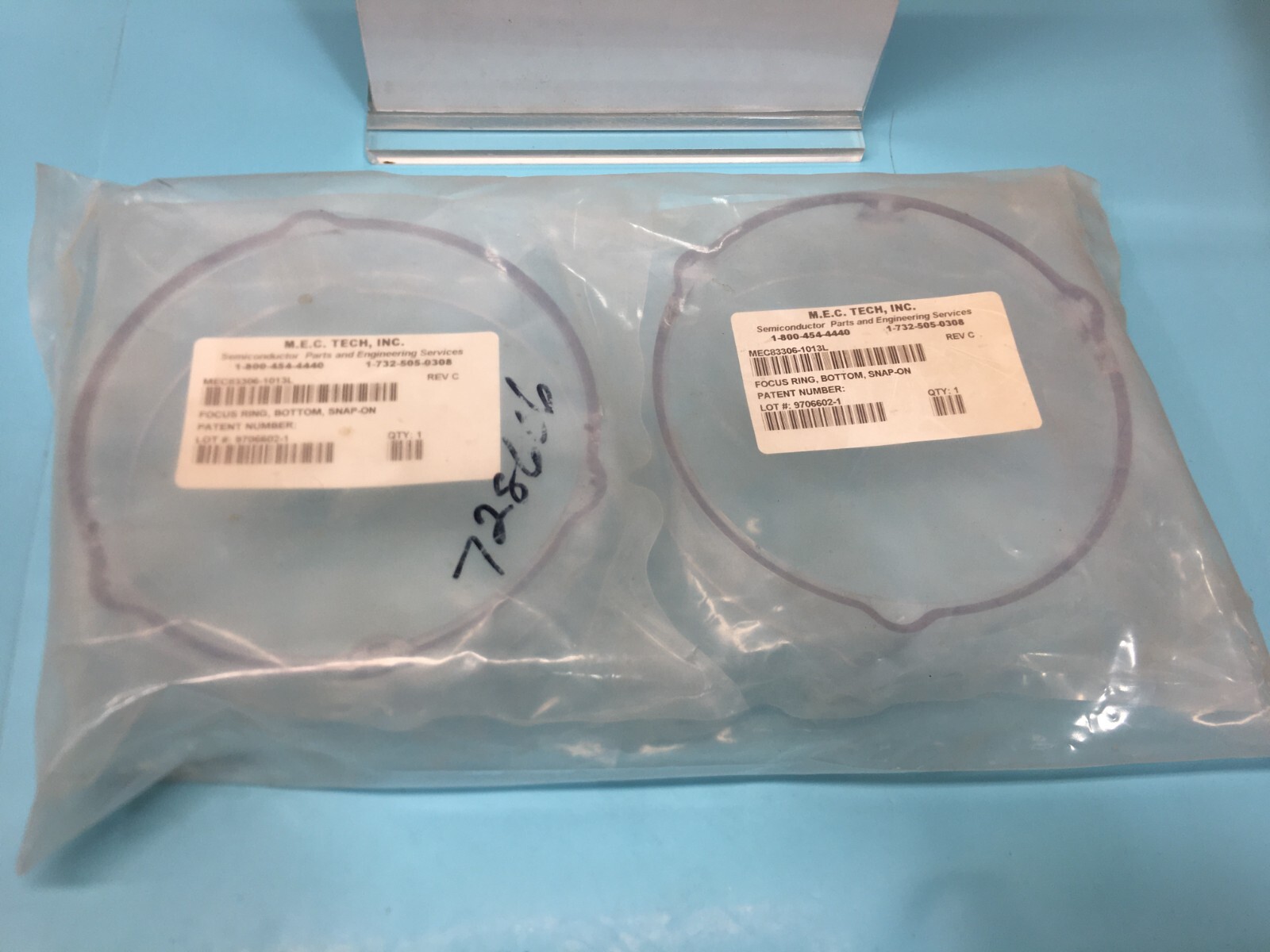 Lot of 2 M.E.C Tech. MEC83306-1013L FOCUS RING, BOTTOM, SNAP-ON, 189472