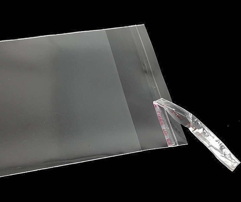 100 pcs Resealable Poly Bags Transparent OPP Bag Plastic Bags Self Adhesive Seal