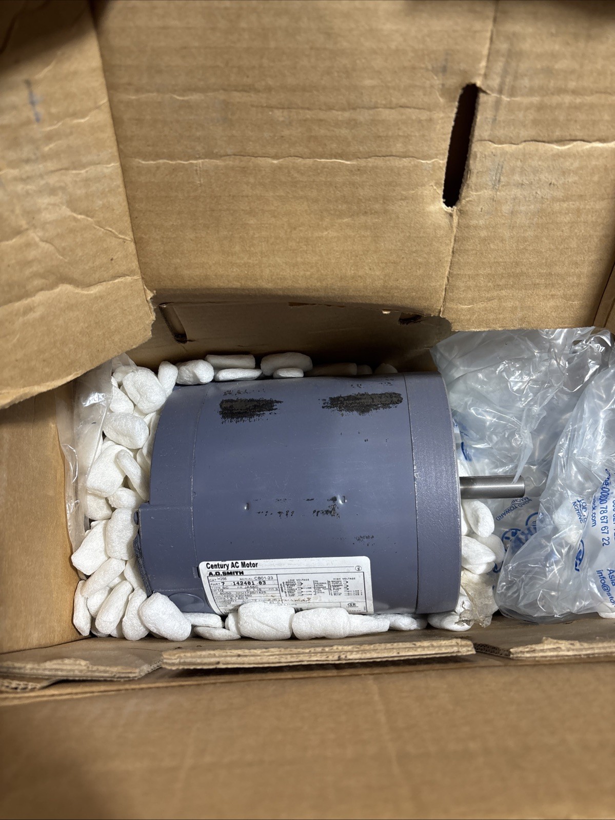 A.O. Smith/Century H256, 0.5HP, 3Ph, 200-230/460V, 1725/1425 RPM