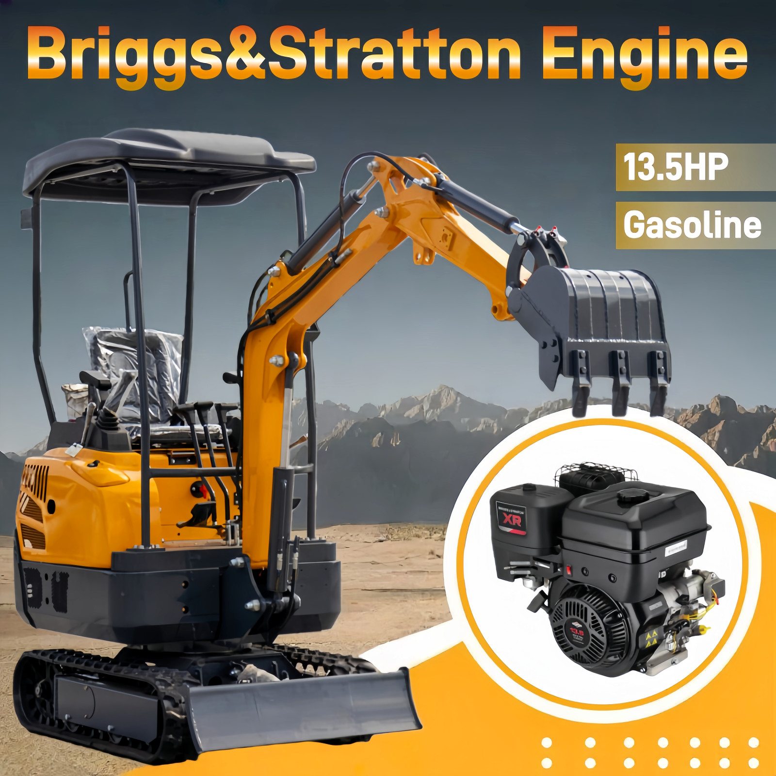FREE SHIP 1.6Ton 2Ton Mini Excavator EPA B&S Engine Tracked Crawler Digger