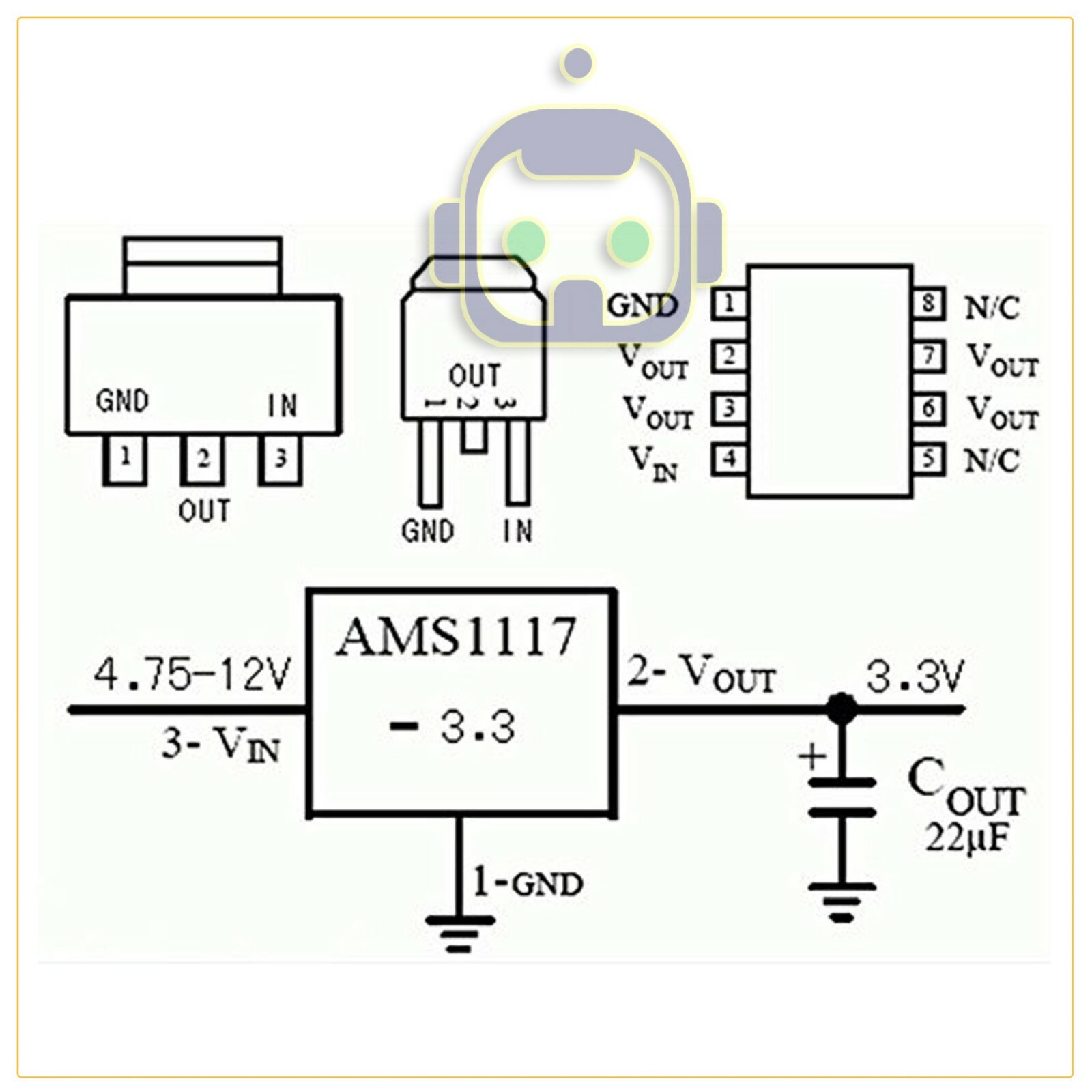 5 PCS DC 5V to 3.3V Step-Down Power Supply Module AMS1117-3.3 LDO 800MA M330