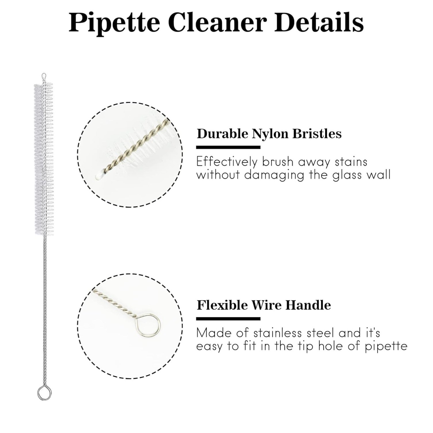 3Pcs 10ml Graduated Liquid Dropper Glass with Rubber Bulb and Cleaning Brush