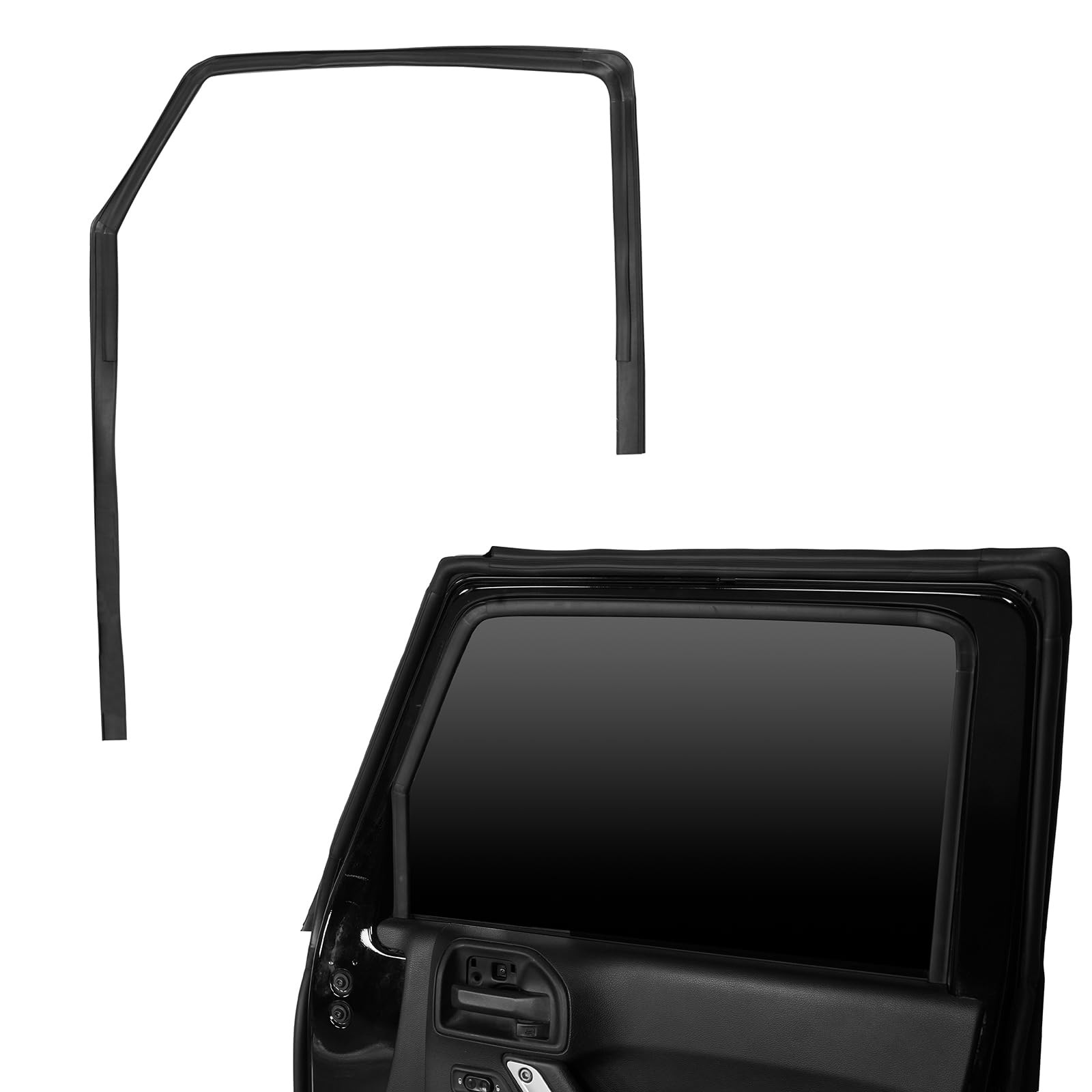 Hooke Road Wrangler Front Door Glass Weatherstrip Seal Passenger Side for 2007-2