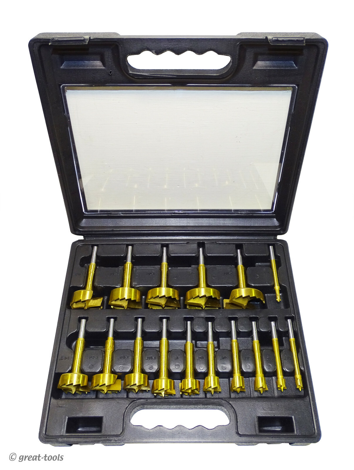 16-PC FORSTNER DRILL BIT SET – woodworking bits flat bottom hole drills tool