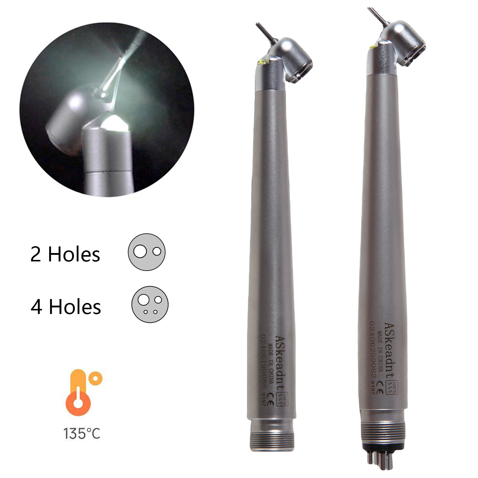 NSK Style Dental Surgical 45° Degree /LED High Speed Handpiece Turbine 2/4Holes