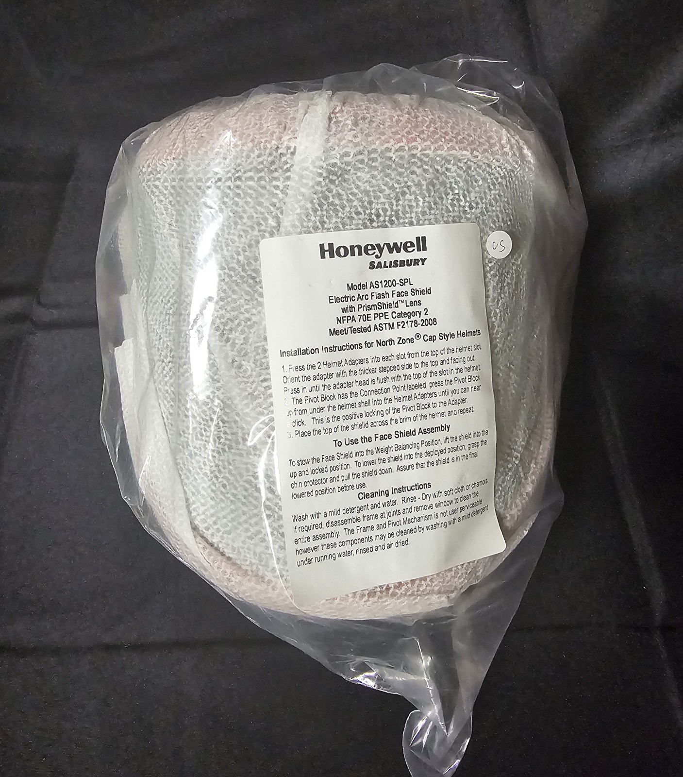 Honeywell SALISBURY ELECTRIC ARC FLASH FACE SHIELD PrismShield AS1200-SPL CAT 2