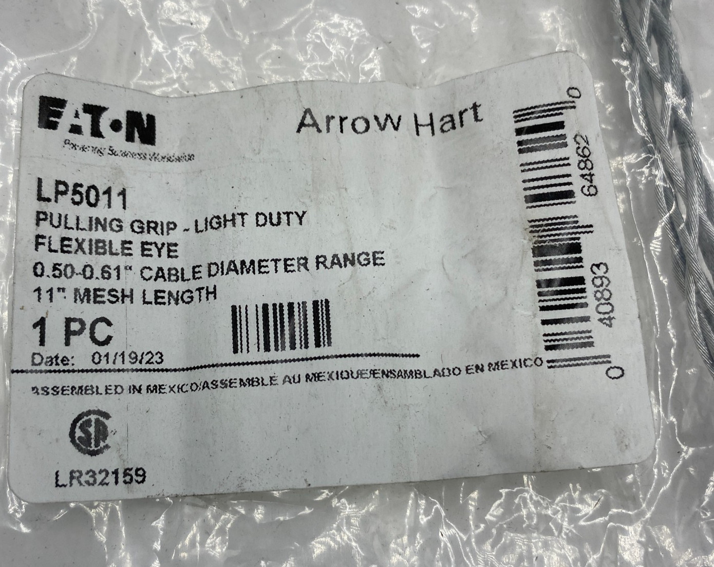 Eaton Arrow Hart LP5011 Pulling Grip – .50″-.61″ Cable Range – Flexible Eye ✅