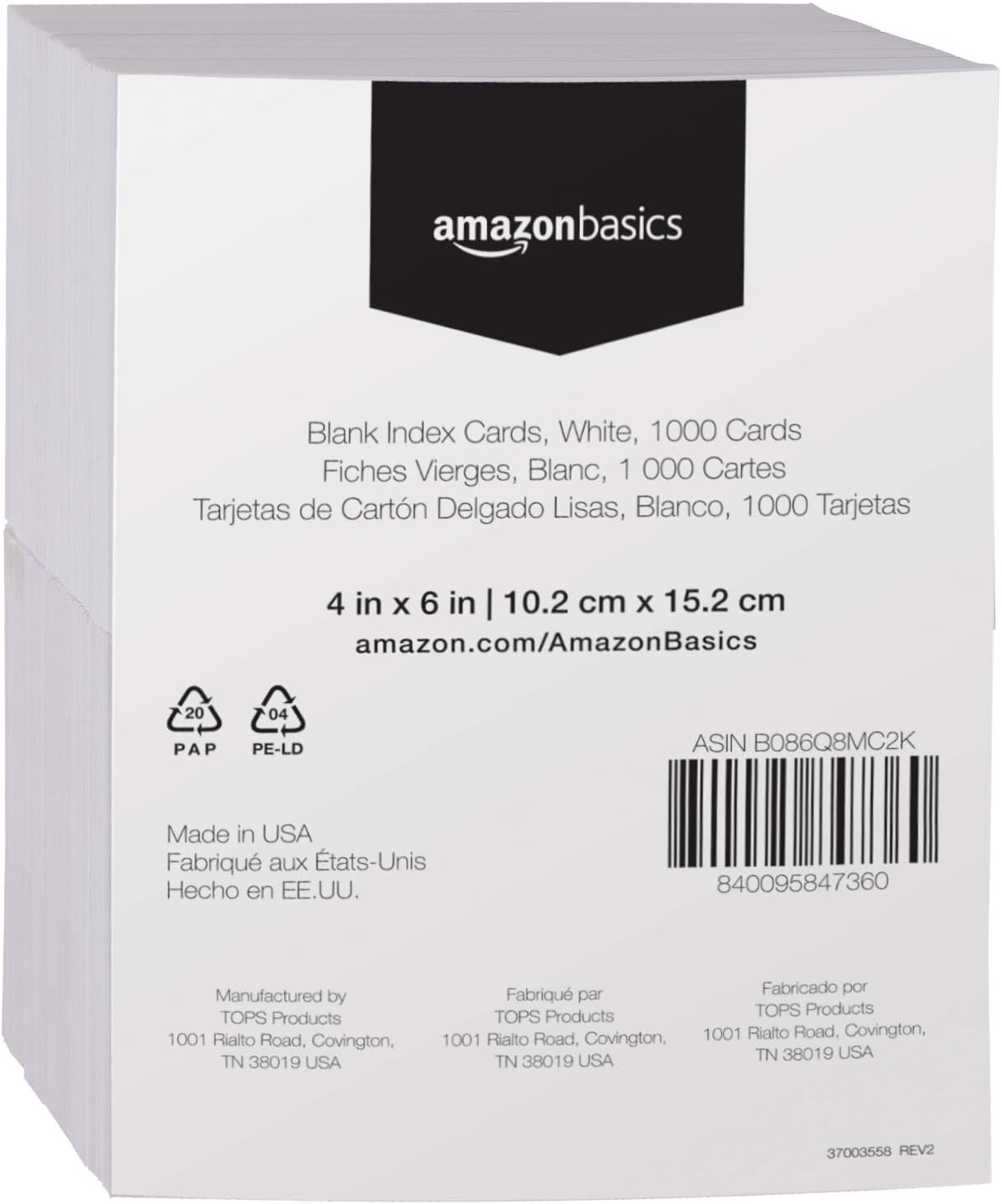 Blank Index Cards, White, 4″ x 6″, 1000 Count (Pack of 2)