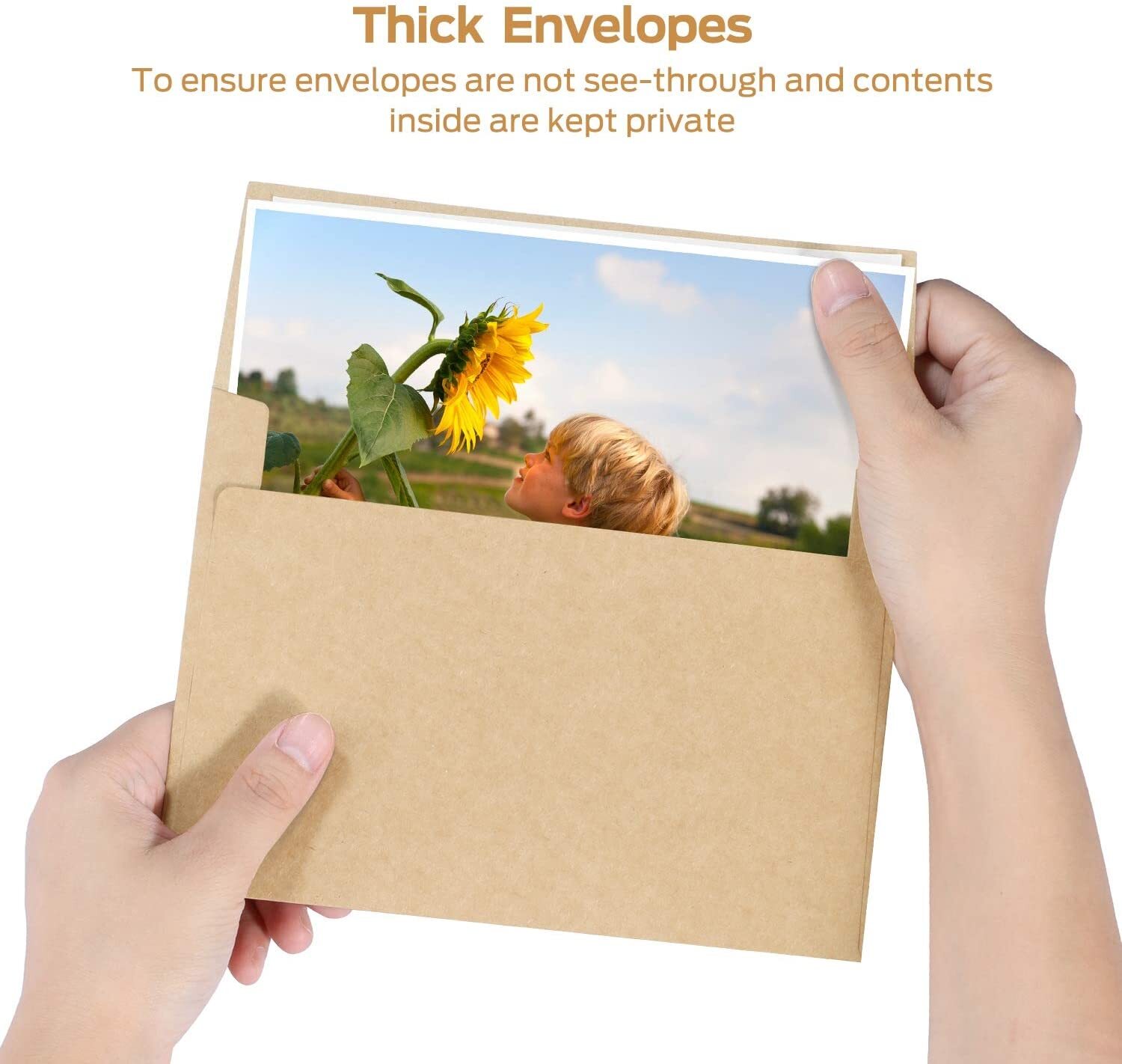 A7 Printable Brown Kraft Envelopes 5×7 250 Pack, Ohuhu A7 5-1/4 x 7-1/4 Inch