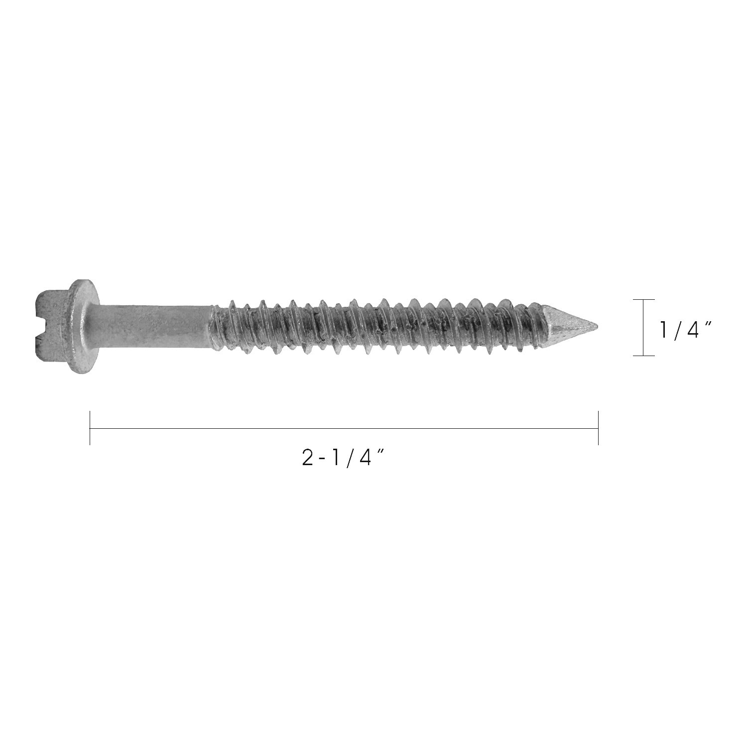 200-Pack 1/4″ x 2-1/4″ 410 Stainless Steel Hex-Head Concrete Anchor Screws