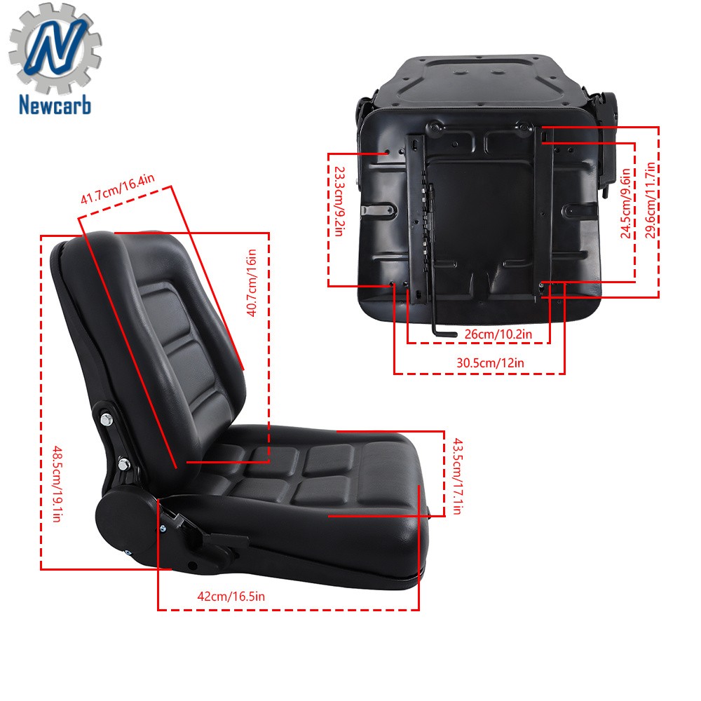 Universal High Quality Tractor Forklift Seat Adjustable Fold Down Forklift Seat
