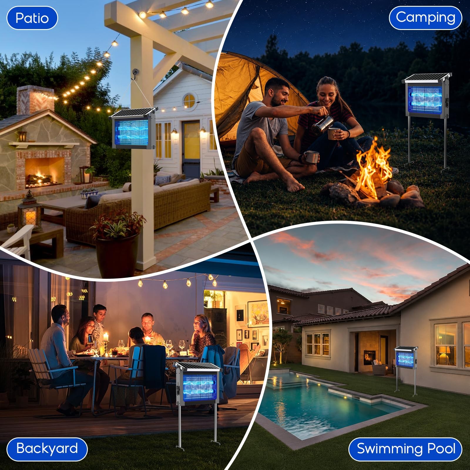 Phatroyyee Solar Bug Zapper Outdoor Waterproof Mosquito Zapper Outdoor Solar