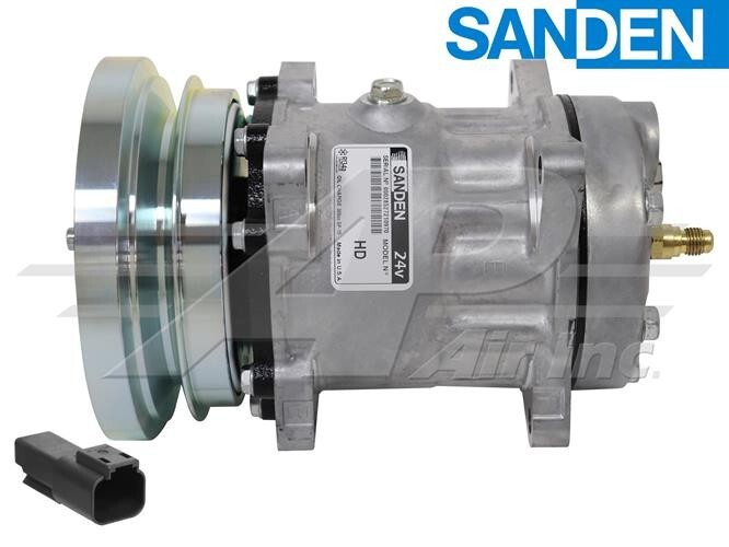 3E-1906 OEM Sanden Compressor Fits CAT Excavators, Wheel Loaders 1 Year Warranty