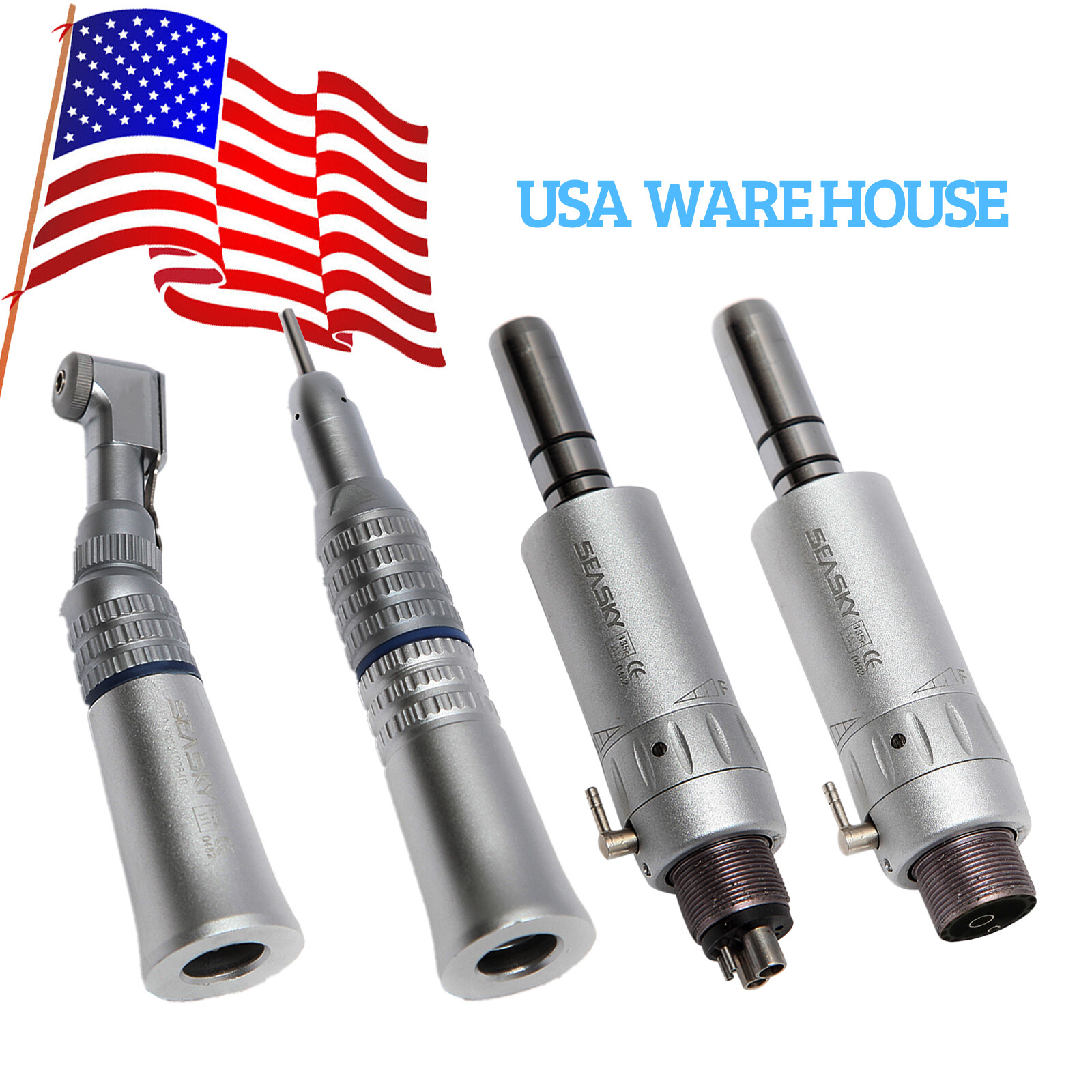 NSK Style Dental Latch/Push Slow Speed Handpiece Contra Angle Air Motor 2/4Holes