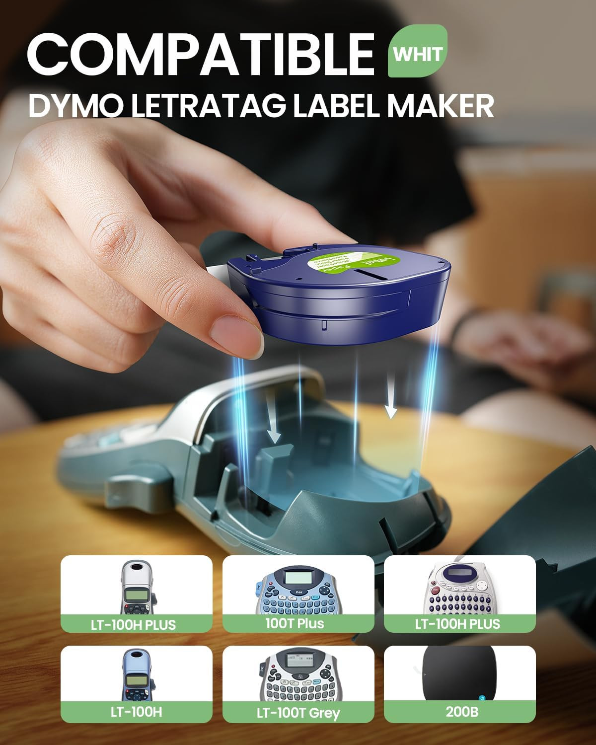 Compatible Dymo LetraTag Refill 91330 White Paper Label Tape 12mm 1/2 LT-100H