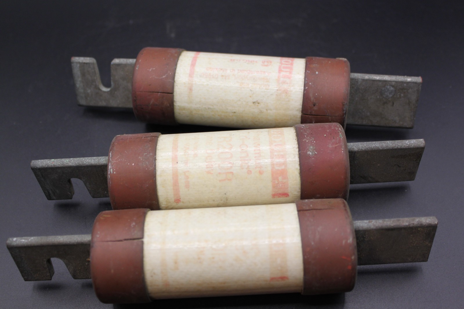 Lot of 3 Gould TR200R 200A Time Delay Fuses Tested Good Used