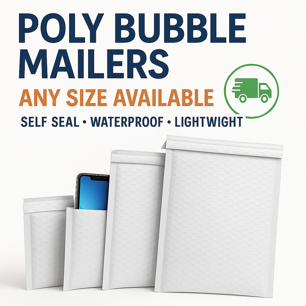 ANY SIZE POLY BUBBLE MAILERS SHIPPING MAILING PADDED BAGS MAILER ENVELOPES SELF