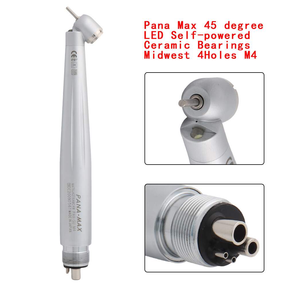 Dental 45 Degree LED Fiber Optic High Speed Handpiece 2 Hole / 4 Hole US STOCK
