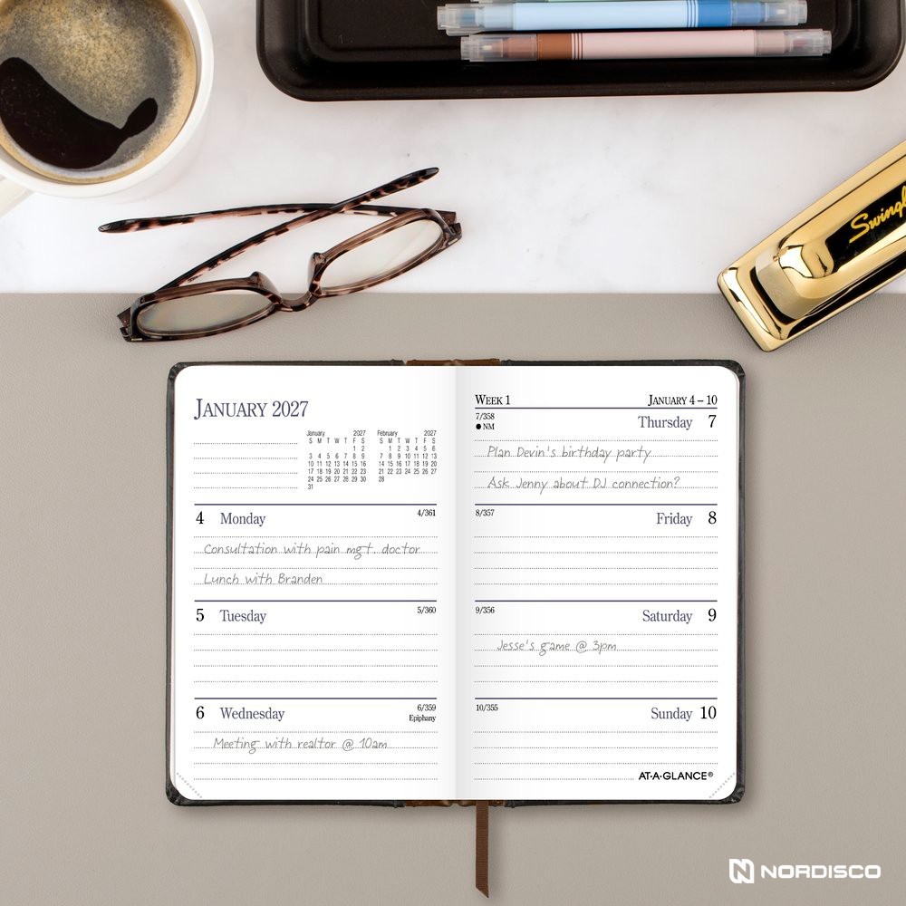 2026 At-A-Glance 74-01 Fine Diary Weekly Monthly Planner, Genuine Leather