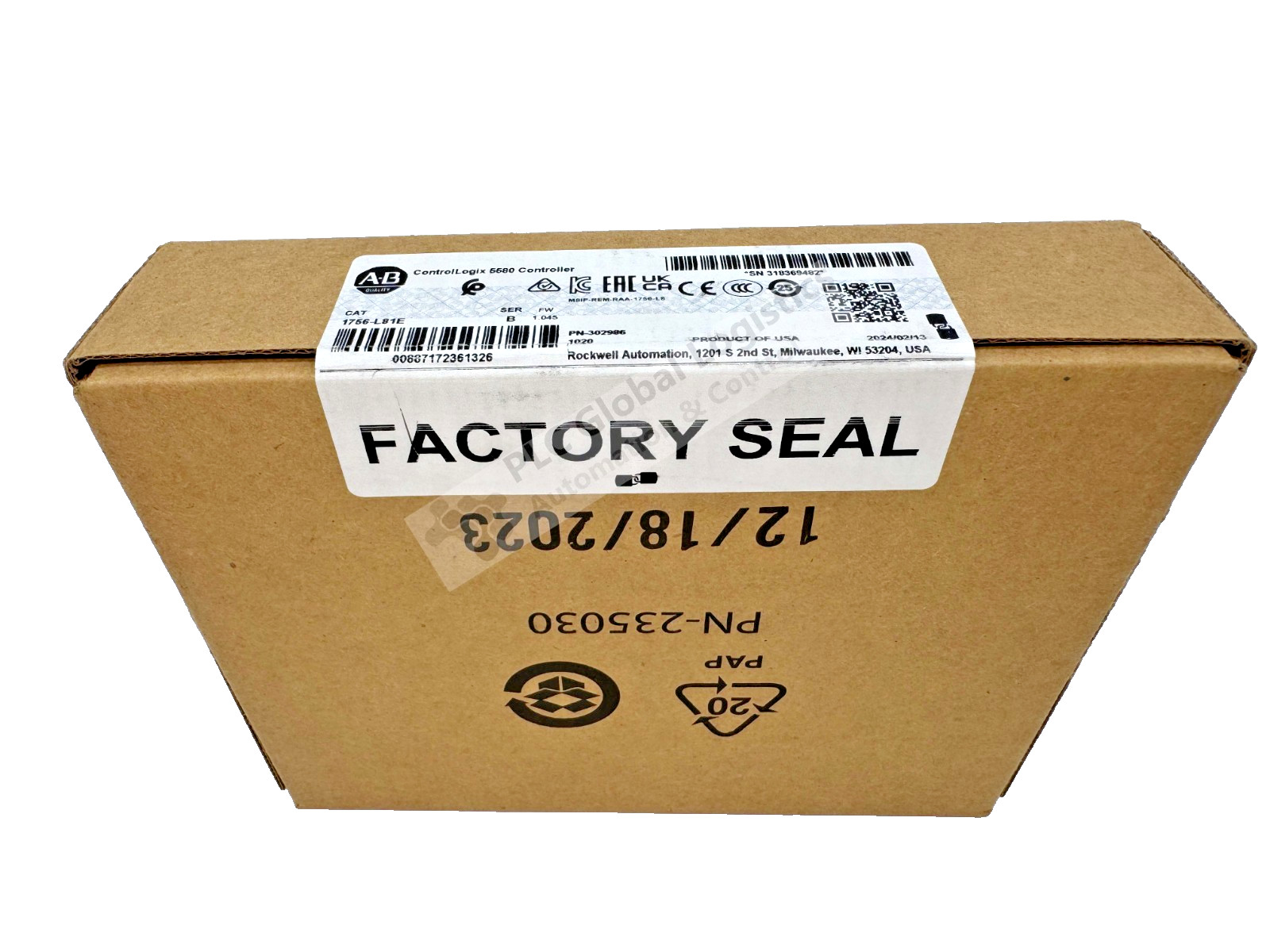 Surplus Sealed Allen Bradley 1756-L81E /B ControlLogix5580 Processor ENet/USB