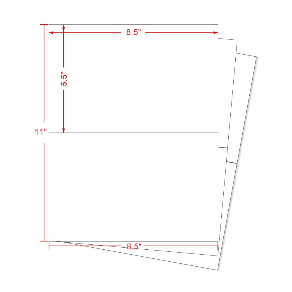 8000 Premium 8.5″ X 5.5″ Half Sheet Self Adhesive Shipping Labels 2 Per Sheet